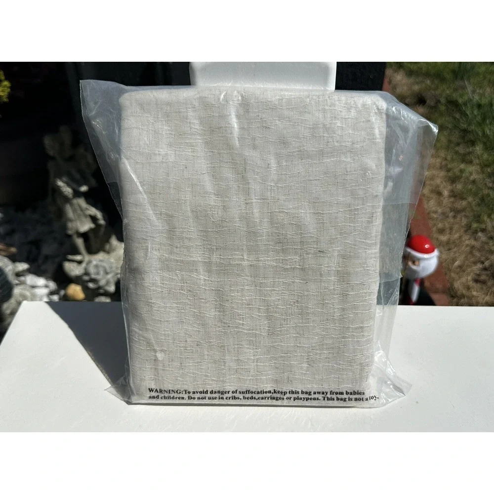 1 Pc Lichtenberg Crushed Texture Sheer‎ Anti-Dust Curtain Panel - Cream 84